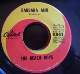 45 Rpm Record Beach Boys Barbara Ann / Girl Don 