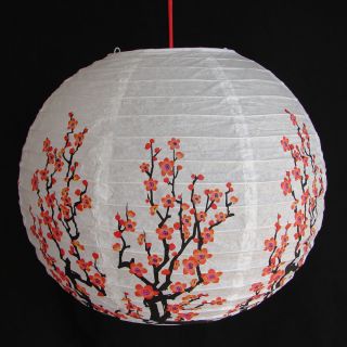 2 Of 12\ " Chinese White Paper Lanterns With Red Plum Pictures