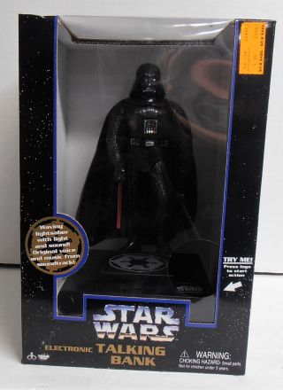 1996 Star Wars Darth Vader Electronic Talking Bank By Thinkway Toys Nib