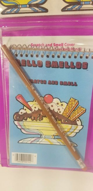 Vtg Mello Smello Scratch & Sniff 8 Stickers & Sticker Album/Pencil Ice Cream NOS 2