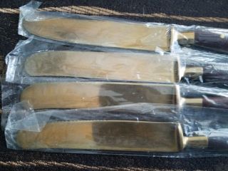 4 Thailand Brass Bronze Dinner Knives with Wood Handle Flatware 8 