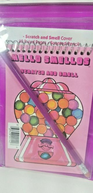 Vtg Mello Smello Scratch & Sniff 8 Stickers & Sticker Album/Pencil Gumball NOS 2