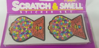 Vtg Mello Smello Scratch & Sniff 8 Stickers & Sticker Album/Pencil Gumball NOS 8