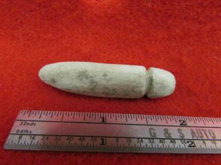 Prehistoric Grooved Stone Pendant Bead Charm Native American Artifact