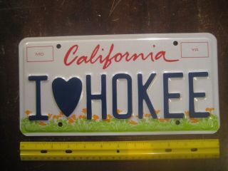 License Plate,  California,  Vanity: I Heart Hokee,  I Love Hockey