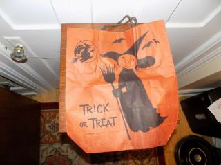 Vintage Paper Halloween Trick Or Treat Bag Carry All