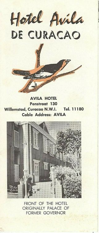 Vintage Travel Brochure Hotel Avila Curacao