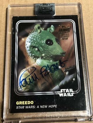 Greedo Paul Blake 22/26 Autograph Star Wars Archives 2018 Auto Topps