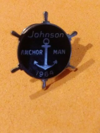 Vintage Rare 1964 Johnson Sea Horse Outboard Motor Co Anchor Man Award Tie Pin