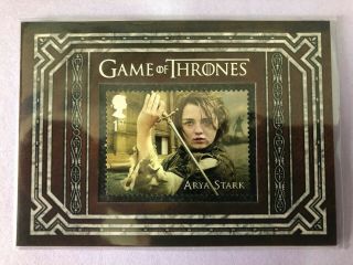 2019 Game Of Thrones Inflexions Arya Stark Postage Stamp Relic S7