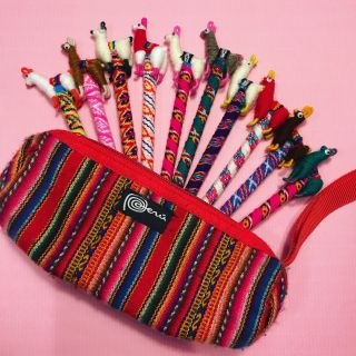 Peruvian Handmade Llama Pens Artisan Assorted Colors From Peru - Set Of 3 Pens