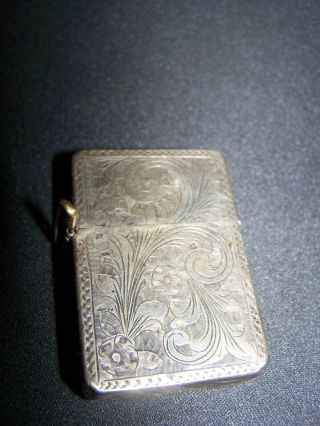 extremely scarce ww1 - 1920 ' s ART DECO silver,  flip style lighter very unique 4