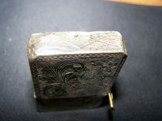 extremely scarce ww1 - 1920 ' s ART DECO silver,  flip style lighter very unique 6