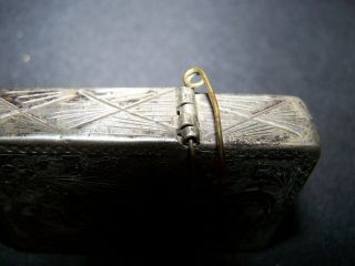 extremely scarce ww1 - 1920 ' s ART DECO silver,  flip style lighter very unique 7