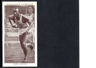 Very Early Jesse Owens Cigarette Card,  1936 Olympic Champion,  Ex.  -