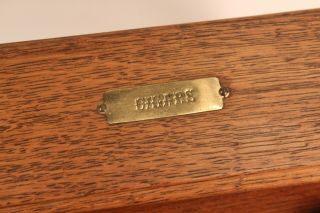 Vtg Tobacco Cigar & Cigarettes Holder Box Oak Lidded Brass Trimmed Storage Case 7