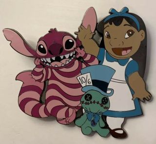 Disney - Alice In Wonderland Lilo & Stitch Cheshire Cat Scrump Le75 Fantasy Pin