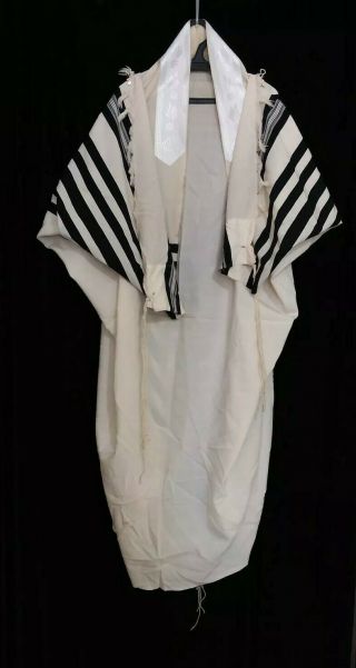 Kosher Tallit Prayer Shawl 100 Wool Size 70 78x56 In 198x144 Cm 2095