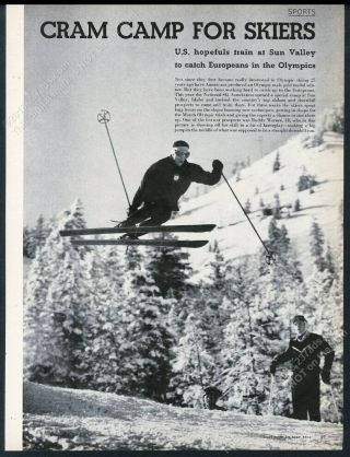 1955 Sun Valley Ski Area Us Olympic Skiers Skiing Jill Kinmont 8 Photo Article