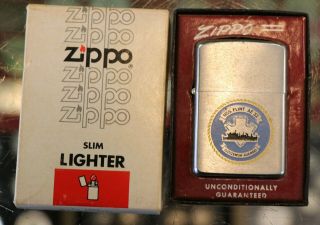 Vintage Zippo Cigarette Lighter Uss Flint Ae 32