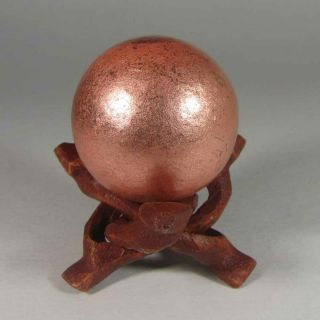 39mm Native Copper Sphere Ball W/ Stand - Keweenaw Peninsula,  Michigan