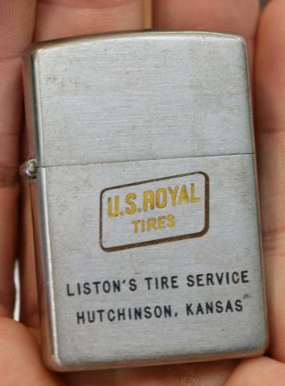 Vintage Zippo Cigarette Lighter Us Royal Tires Liston 