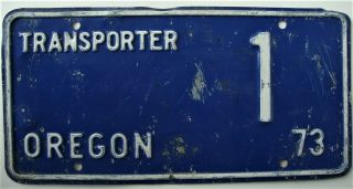 1973 Oregon License Plate - Number 1 Rare