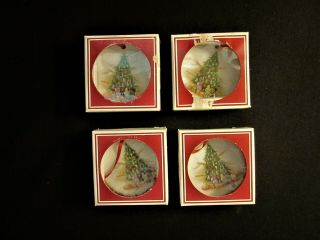 4 Vintage Royal Albert Bone China " Christmas Magic " Christmas Ornament 1990 - Iob