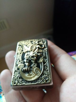Golden Devil Dragon Zippo 2018 Very Little Use Comes With Insert
