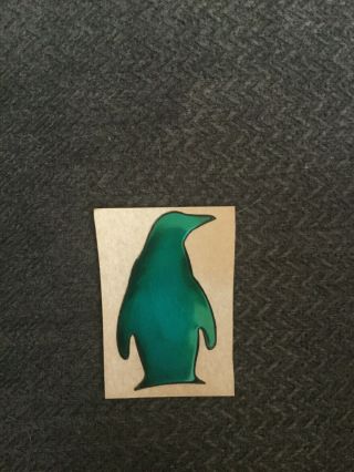 Vintage Mystiks Sticker Penguin Oilies Color Changing Swirl Liquid Crystals