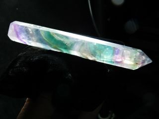 A Long Polished & Carved Semi Translucent Fluorite Crystal Point China 126gr e 2