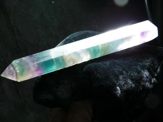 A Long Polished & Carved Semi Translucent Fluorite Crystal Point China 126gr e 4