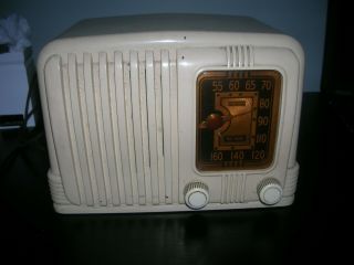 Vintage Rca Victor Tube Radio Ivory Bakelite Case Model 45x12