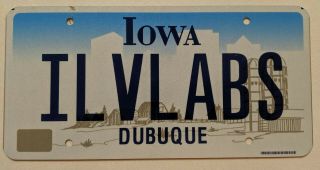 Iowa License Plate I Love Labs Vanity