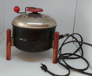 Scarce Vintage Kwik Way Round Electric Popcorn Popper Primitive