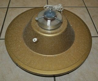 Vintage Rotating Christmas Tree Stand Gold Glitter W/on/off Switch & 2 Plugs