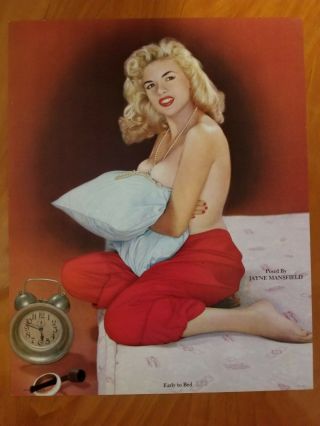 1950 S Vintage Salesman Sample Pin Up Litho Art Calendar Posed Jayne Mansfield