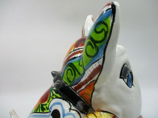 TALAVERA DOG puppy,  colorful ceramic,  mexican pottery,  folk art 3