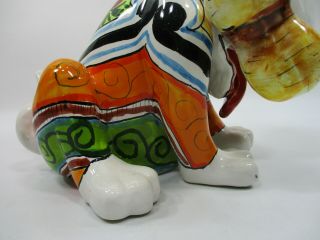 TALAVERA DOG puppy,  colorful ceramic,  mexican pottery,  folk art 4