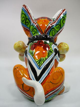 TALAVERA DOG puppy,  colorful ceramic,  mexican pottery,  folk art 5
