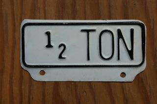 Vintage 1/2 TON License Plate Topper Tag Attachment - 2