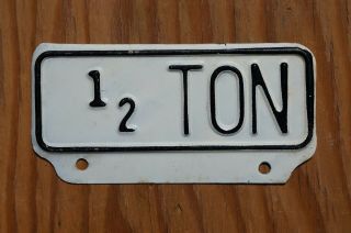 Vintage 1/2 TON License Plate Topper Tag Attachment - 3