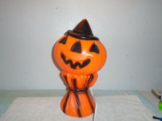 Vintage 1969 Empire Halloween Pumpkin Jack - O - Lantern Lighted Blow Mold