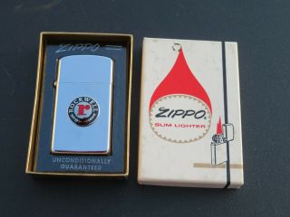 Nos Vintage 1964 Zippo Lighter Chrome Finish Rockwell Mib