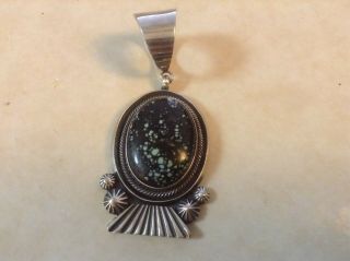 Simple Antique Finish Pendant Made By Navajo Artist,  Signed