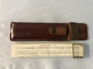 Vintage Frederick Post Co 6 " Slide Rule 1444k & Leather Case Made Hemmi In Japan