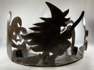 Halloween Metal Candle Ring Bat Cat House Witch Ghost Pumpkin 12 "