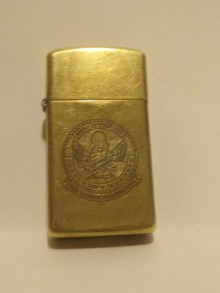 1993 Brass Zippo Lighter Us Navy Spirit Freedom U.  S.  S George Washington Cvn 73