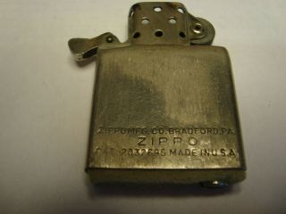 Vintage 1948 Zippo Lighter 3 Barrel Hinge Chrome plated brass Correct insert 7