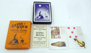 Vintage Gypsy Witch Fortune Telling Cards W Instructions Tarot Halloween